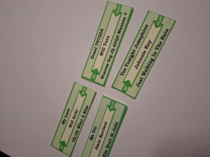 Zoek word document van deze titelkaartjes, iemand ?, Verzamelen, Automaten | Jukeboxen, Gebruikt, Overige merken, 1970 tot heden