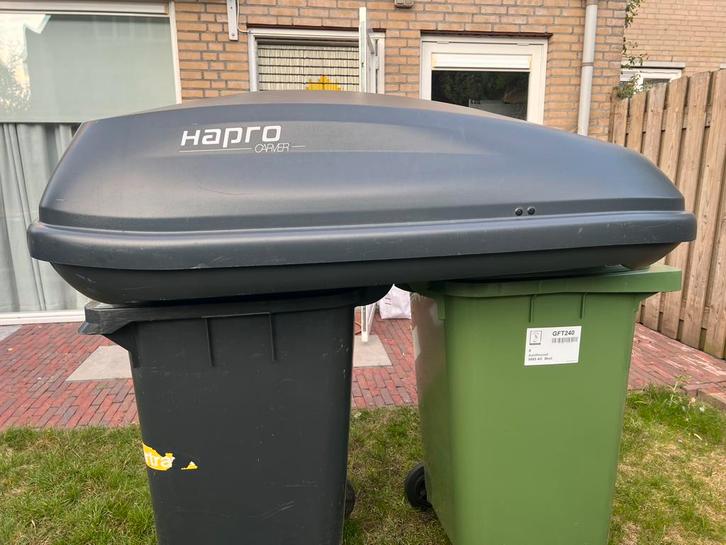 Hapro Carver 4.5 Dakkoffer grijs met snelsluitingen max 75kg, Auto diversen, Dakkoffers, Zo goed als nieuw, Ophalen