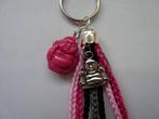 Gehaakte sleutelhanger met buddha (fuchsia), Ophalen of Verzenden, Nieuw