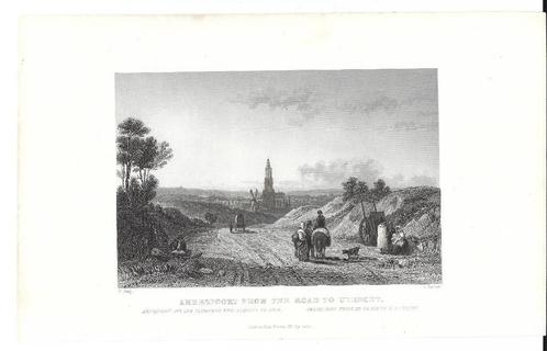 1837 - zicht op Amersfoort, Antiek en Kunst, Kunst | Etsen en Gravures, Ophalen of Verzenden
