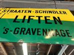 Uniek Emaille bord Den Haag, Schindler liften, Ophalen, Reclamebord, Gebruikt, Nvt