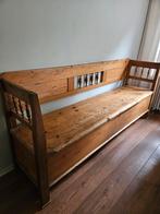 Antieke klepbank - opbergbank - halbank  - bank - klapbank, Huis en Inrichting, Ophalen, Gebruikt, Minder dan 75 cm, Rechte bank