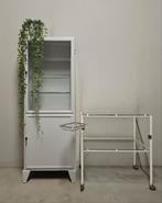 Vintage stalen dokterskast apothekerskast trolley set retro, Ophalen of Verzenden