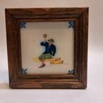 Delfts blauw tegeltje in houten lijst, Antiek en Kunst, Antiek | Wandborden en Tegels, Ophalen of Verzenden