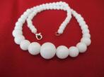 Halsketting van witte Jade, Sieraden, Tassen en Uiterlijk, Kettingen, Verzenden, Nieuw, Wit, Steen of Mineraal