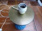 Prachtige blauwe opaline lamp met koperen rand, Antiek en Kunst, Antiek | Lampen, Ophalen of Verzenden