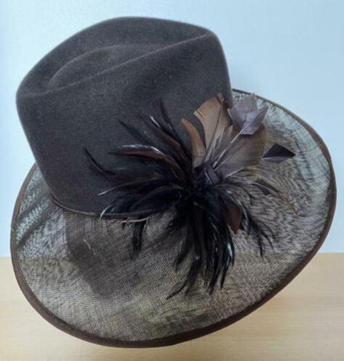 Hoed bruin maat 58, Kleding | Dames, Hoeden en Petten, Zo goed als nieuw, Hoed, 58 cm (L, 7¼ inch) of meer, Ophalen of Verzenden