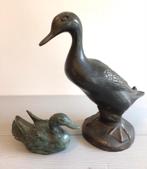 Twee bronzen eenden eend brons sculptuur beelden KOOPJE, Ophalen of Verzenden, Zo goed als nieuw, Beeldje of Figuurtje