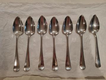 Zilveren lepels 7 stuks (21cm) beschikbaar voor biedingen