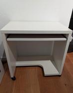 Compacte wit houten computertafel, Ophalen, Gebruikt, 40 tot 80 cm, 70 tot 120 cm