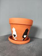 Terracotta potjes met schotels., Ophalen, Gebruikt, Rond, Tuin