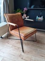 Warme leren fauteuil / stoeltje, Huis en Inrichting, Stoelen, Ophalen, Gebruikt, Bruin, Eén