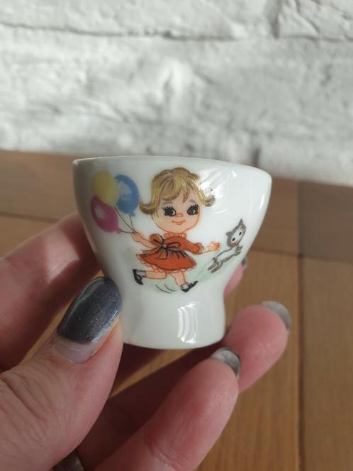 Zeer oud poppen servies. Porselein. Noors. Eierdopje., Antiek en Kunst, Antiek | Servies los, Ophalen of Verzenden