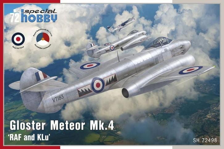 Special Hobby Gloster Meteor Mk.4 KLu. Nederlandse decals 72, Hobby en Vrije tijd, Modelbouw | Vliegtuigen en Helikopters, Nieuw