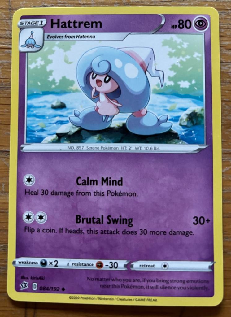 Pokémon kaart - Hattrem 084/192, Ophalen of Verzenden, Zo goed als nieuw, Losse kaart