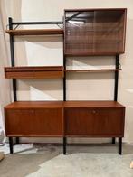 Poul Cadovius by Royal System vintage modulair wandsysteem, Gebruikt, Glas, 200 cm of meer, Met deur(en)