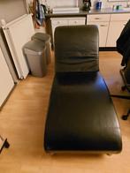 1 zwart lederen lounge stoel,relax bank, Huis en Inrichting, Banken | Sofa's en Chaises Longues, Ophalen, Eenpersoons, 150 tot 200 cm