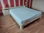 Auping auronde bedombouw 180x200 kleur sable/wit (zandkleur), Huis en Inrichting, Slaapkamer | Bedden, Ophalen, Wit, Tweepersoons