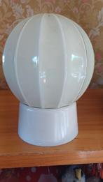 Vintage Crème Plafondlamp Bol, Gebruikt, Vintage, Ophalen of Verzenden, Glas