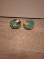 Vintage albaster juwelen doosjes, Ophalen of Verzenden, Zo goed als nieuw, Groen, Hardcase