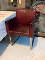 4 bordeaux leren stoelen, Huis en Inrichting, Stoelen, Ophalen of Verzenden, Zo goed als nieuw, Rood, Leer