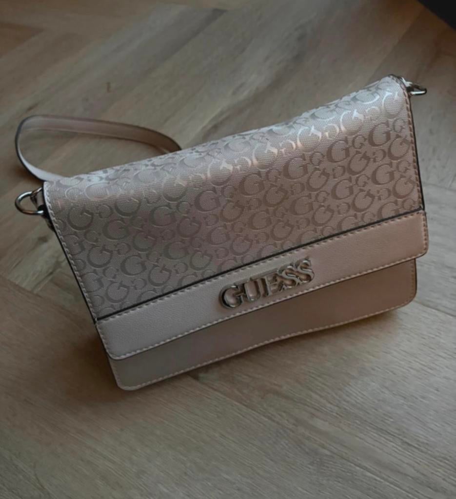 Supermooie Guess schoudertas, Ophalen of Verzenden, Zo goed als nieuw, Roze, Handtas