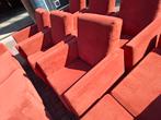 3X 2,5 Zits en 6x fauteuil,  rood bruin, Huis en Inrichting, Banken | Bankstellen, Ophalen of Verzenden, Gebruikt, 75 tot 100 cm