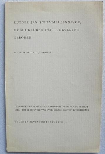 Rutger Jan Schimmelpenninck, op 31 oktober 1761 te Deventer beschikbaar voor biedingen