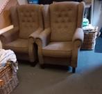 Twee bruine fauteuils, Huis en Inrichting, Gebruikt, Klassiek, 75 tot 100 cm, Ophalen of Verzenden