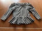 Pied de poule shirtje meisje maat 110, Kinderen en Baby's, Kinderkleding | Maat 116, Ophalen of Verzenden, Zo goed als nieuw, Meisje