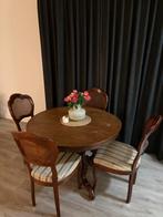 Houten Eettafel met 4 Stoelen, Ophalen, Gebruikt, 100 tot 150 cm, Vier personen