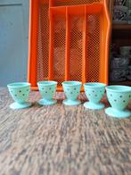 5 Vintage plastic eierdopjes Kayser, polka dot, 70's, Huis en Inrichting, Keuken | Servies, Ophalen of Verzenden