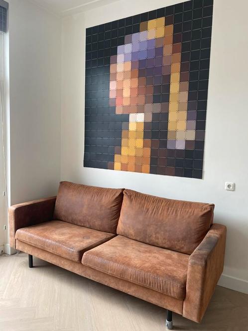 Bank Collin 2,5 zits Cognac, Huis en Inrichting, Banken | Sofa's en Chaises Longues, Zo goed als nieuw, Driepersoons, 200 tot 250 cm