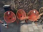 Oranje Tuinstoelen (18 stuks), Ophalen, Gebruikt, Metaal, Stapelbaar