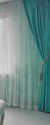 Turquoise gordijn, Huis en Inrichting, Stoffering | Gordijnen en Lamellen, Nieuw, 200 cm of meer, Ophalen of Verzenden