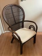 Rieten stoel, Huis en Inrichting, Stoelen, Ophalen, Gebruikt, Zwart, Riet of Rotan