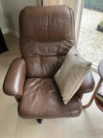 Lederen draai fauteuil, Ophalen, Gebruikt, 50 tot 75 cm, Leer