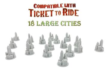 18 Large Cities - Compatible with Ticket to Ride beschikbaar voor biedingen