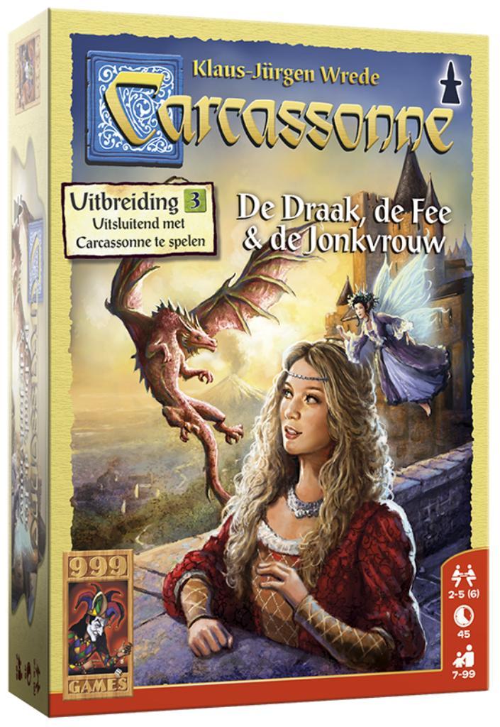 Carcassonne De Draak de Fee de Jonkvrouw Uitbreiding 999 Gam, Hobby en Vrije tijd, Gezelschapsspellen | Bordspellen, Een of twee spelers