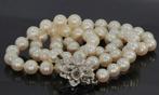 Akoya parel ketting diamant 14k gouden slot dames vintage