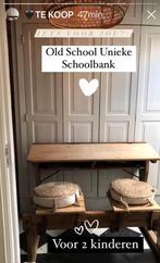 Unieke oude Schoolbank 1945 hout antiek, Antiek en Kunst, Antiek | Meubels | Stoelen en Banken, Ophalen
