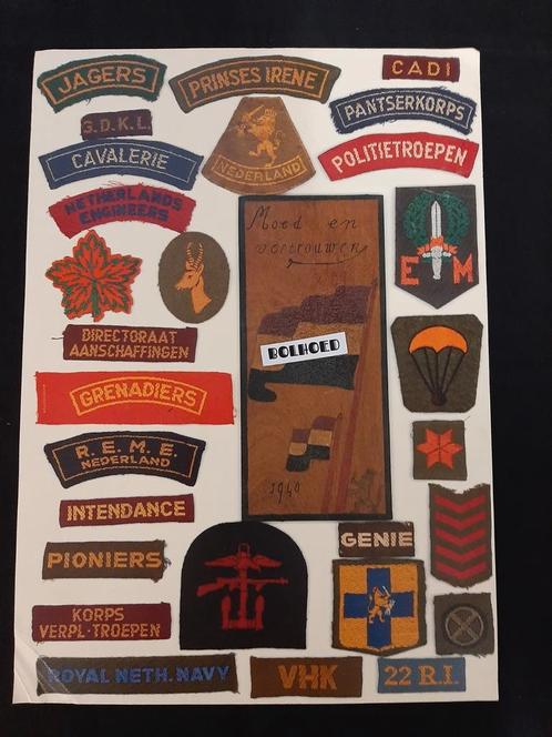 Wandplaat Nederlandse emblemen PIB, Verzamelen, Militaria | Tweede Wereldoorlog, Landmacht, Boek of Tijdschrift, Nederland, Ophalen of Verzenden