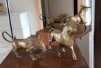 Bronzen leeuw en stier. Kan apart verkopen. 25cm lang, Antiek en Kunst, Antiek | Koper en Brons, Ophalen of Verzenden