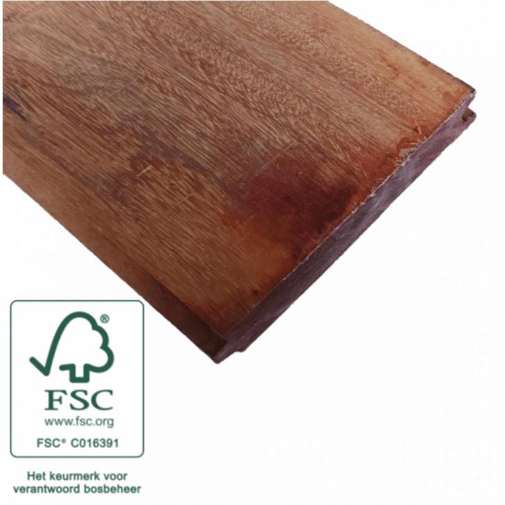 FSC 100% Angelim Vermelho - Damwand 30 x 185 x 1000 mm, Tuin en Terras, Palen, Balken en Planken, Nieuw, Ophalen