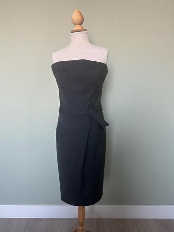 Antraciet strapless jurk met riem - maat 38/40 beschikbaar voor biedingen