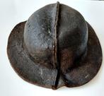 Antieke Lederen Mijnwerkershelm hoed helm mijnen mijnbouw, Antiek en Kunst, Verzenden