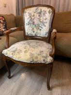 Antieke fauteuil met bloemmotief antiek stoel, Ophalen, Gebruikt, Overige kleuren, Antiek vintage