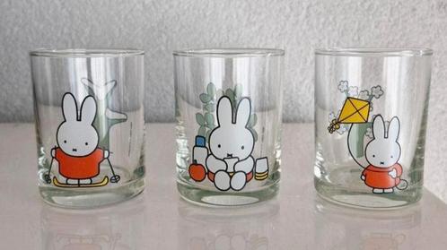 Drie Glazen Nijntje, Verzamelen, Glas en Borrelglaasjes, Zo goed als nieuw, Frisdrankglas, Ophalen of Verzenden