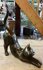 GROTE STREKKENDE POES / KAT  / BRONZEN TUINBEELD, Tuin en Terras, Tuinbeelden, Nieuw, Info@huisentuindecoratiemarie.nl, Huis en tuin decoratie marie