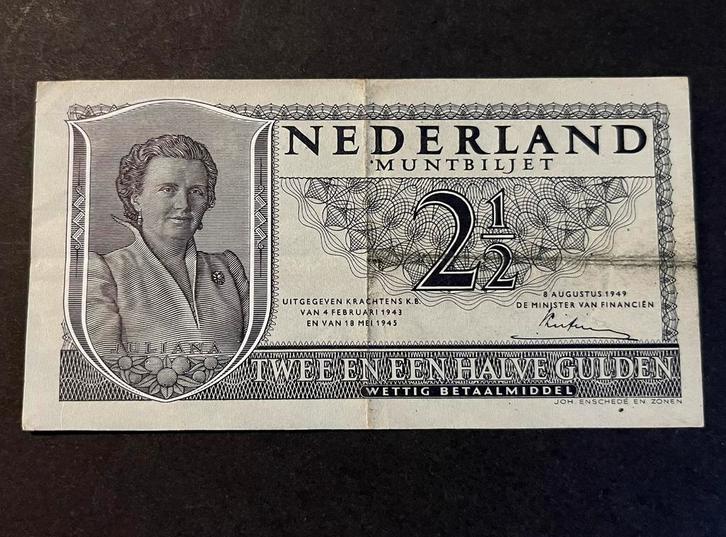 2 1/2 gulden Juliana uit 1949, Postzegels en Munten, Bankbiljetten | Nederland, Los biljet, 2½ gulden, Ophalen of Verzenden